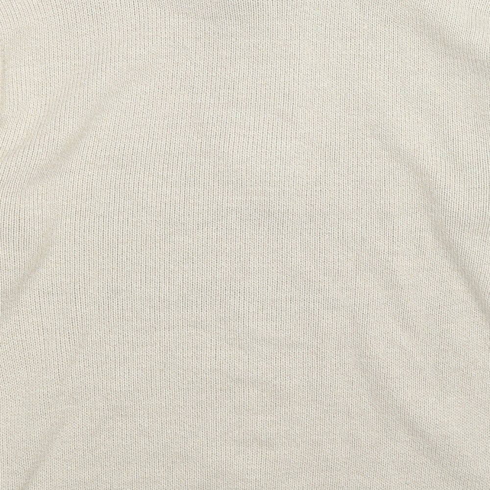Carabou Mens Beige Striped Knit Pullover Jumper Size S