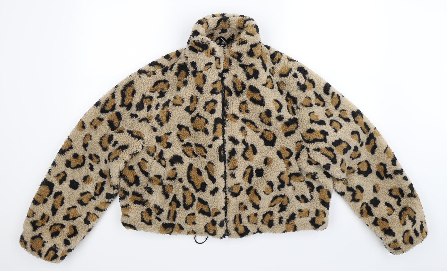Primark Womens Beige Animal Print Fleece Jacket  Size 14