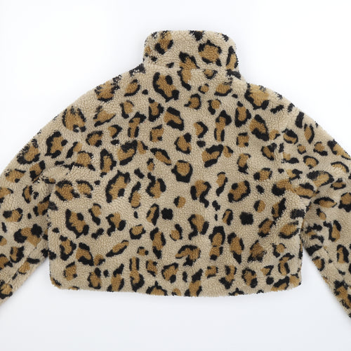 Primark Womens Beige Animal Print Fleece Jacket  Size 14