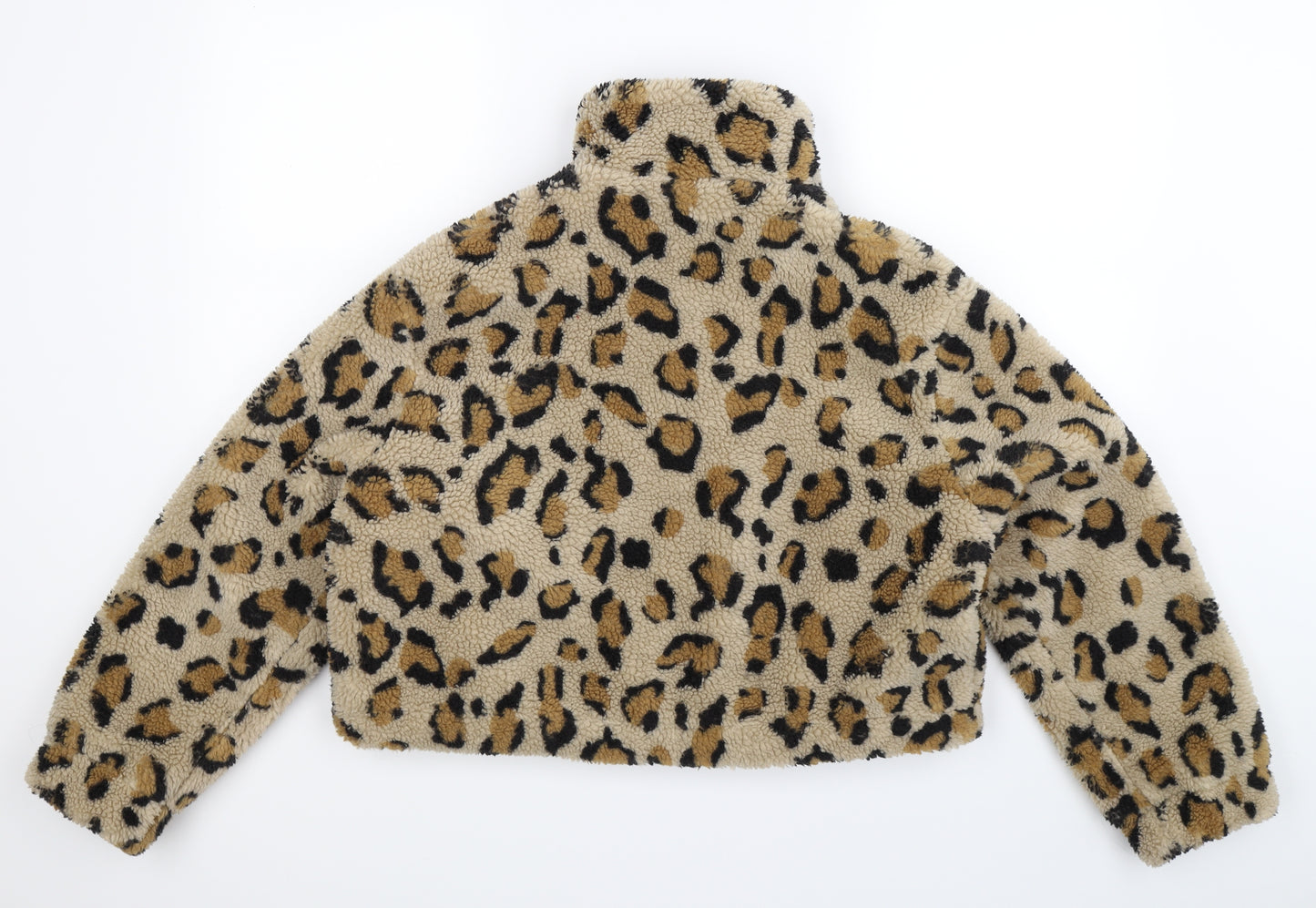Primark Womens Beige Animal Print Fleece Jacket  Size 14