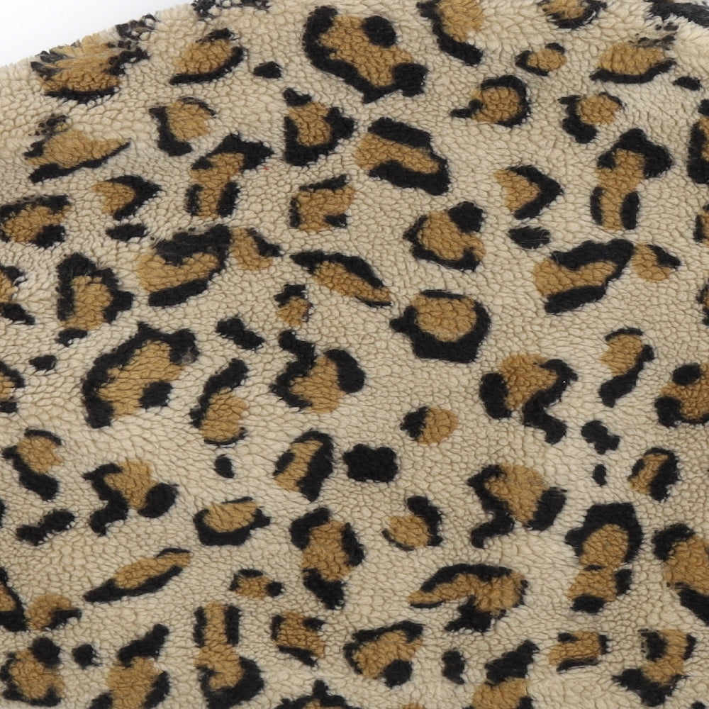 Primark Womens Beige Animal Print Fleece Jacket  Size 14
