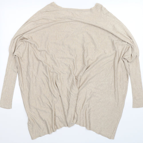Millennium Womens Beige  Knit Pullover Jumper One Size  - Oversized