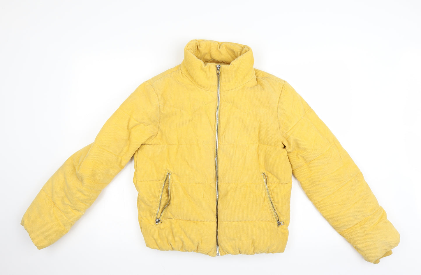 Pull & Bear Womens Yellow   Puffer Jacket Coat Size S