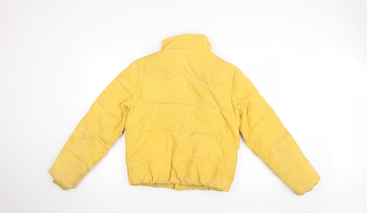 Pull & Bear Womens Yellow   Puffer Jacket Coat Size S