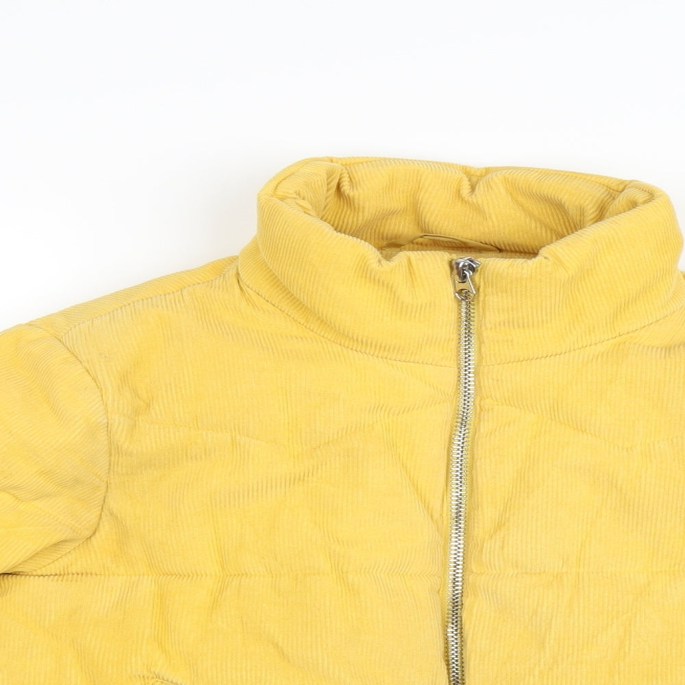 Pull & Bear Womens Yellow   Puffer Jacket Coat Size S