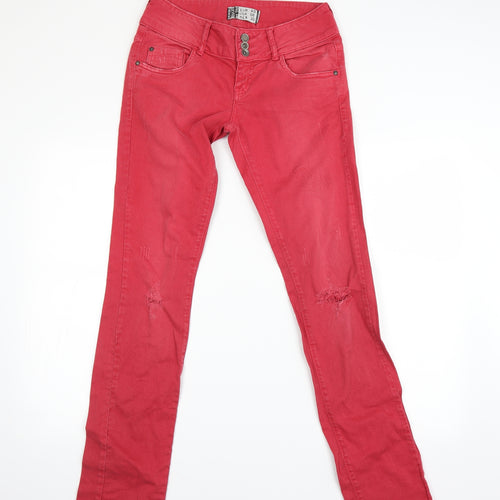 trr Womens Orange Houndstooth  Straight Jeans Size 12 L30 in