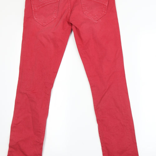 trr Womens Orange Houndstooth  Straight Jeans Size 12 L30 in