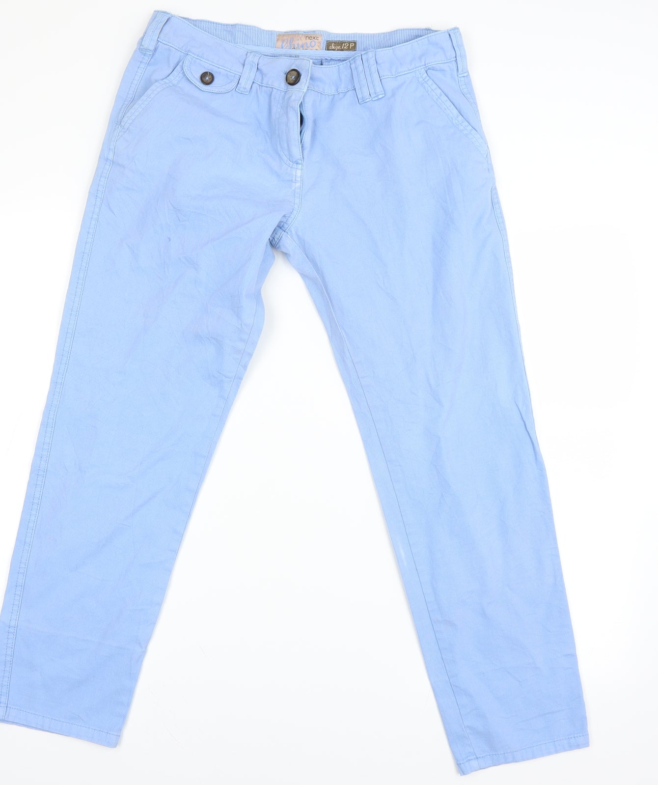 NEXT Womens Blue   Chino Trousers Size 12 L25 in