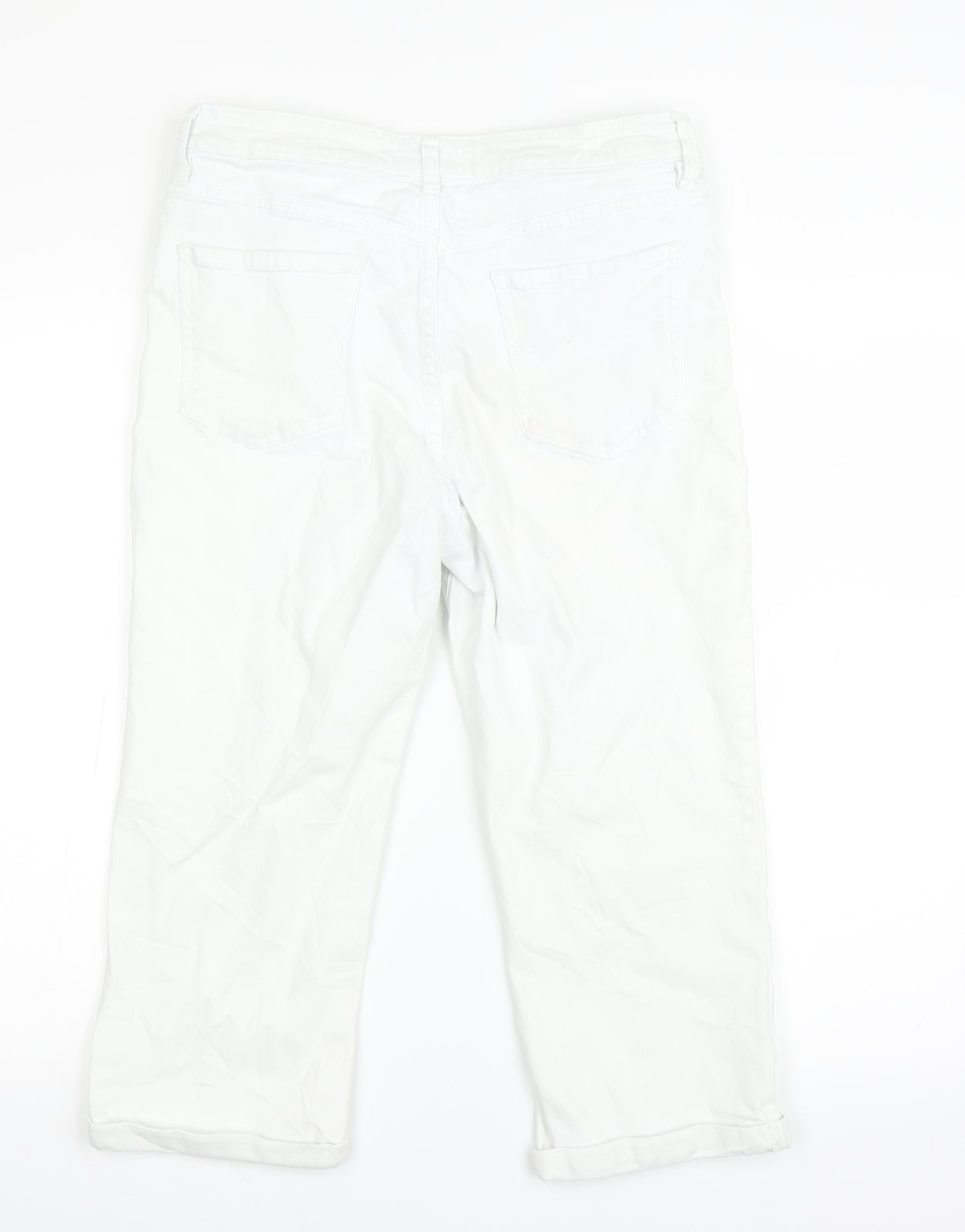 F&F Womens White Houndstooth  Cut-Off Shorts Size 14