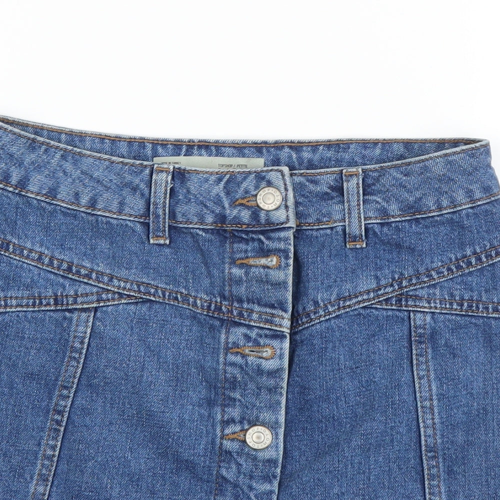 Top shop Womens Blue   Skater Skirt Size 8