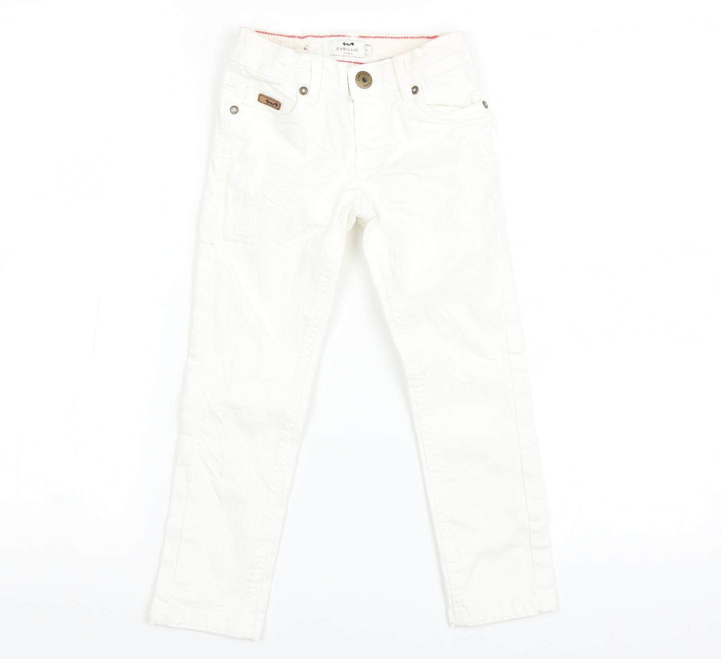 Cyrillus Girls White   Straight Jeans Size 5 Years