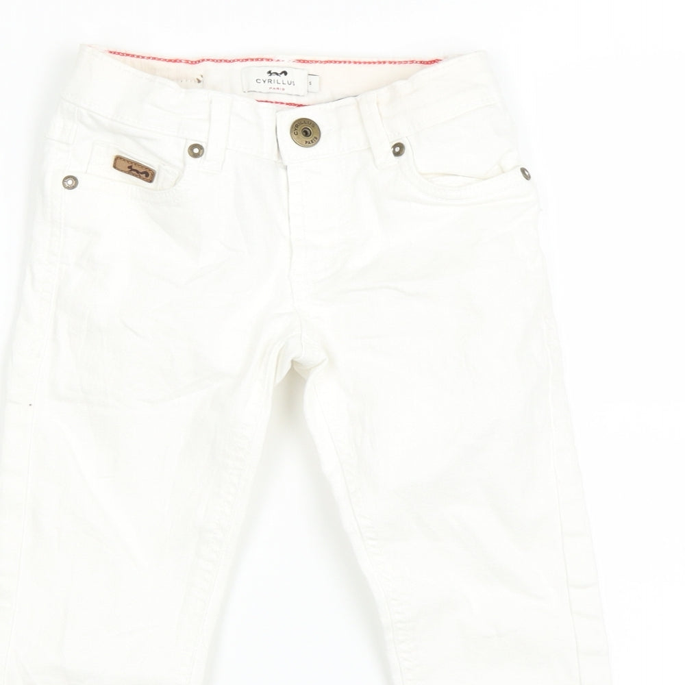 Cyrillus Girls White   Straight Jeans Size 5 Years