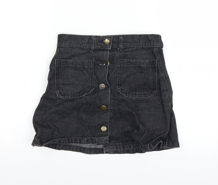 Preworn Womens Black A-Line Skirt Size 8