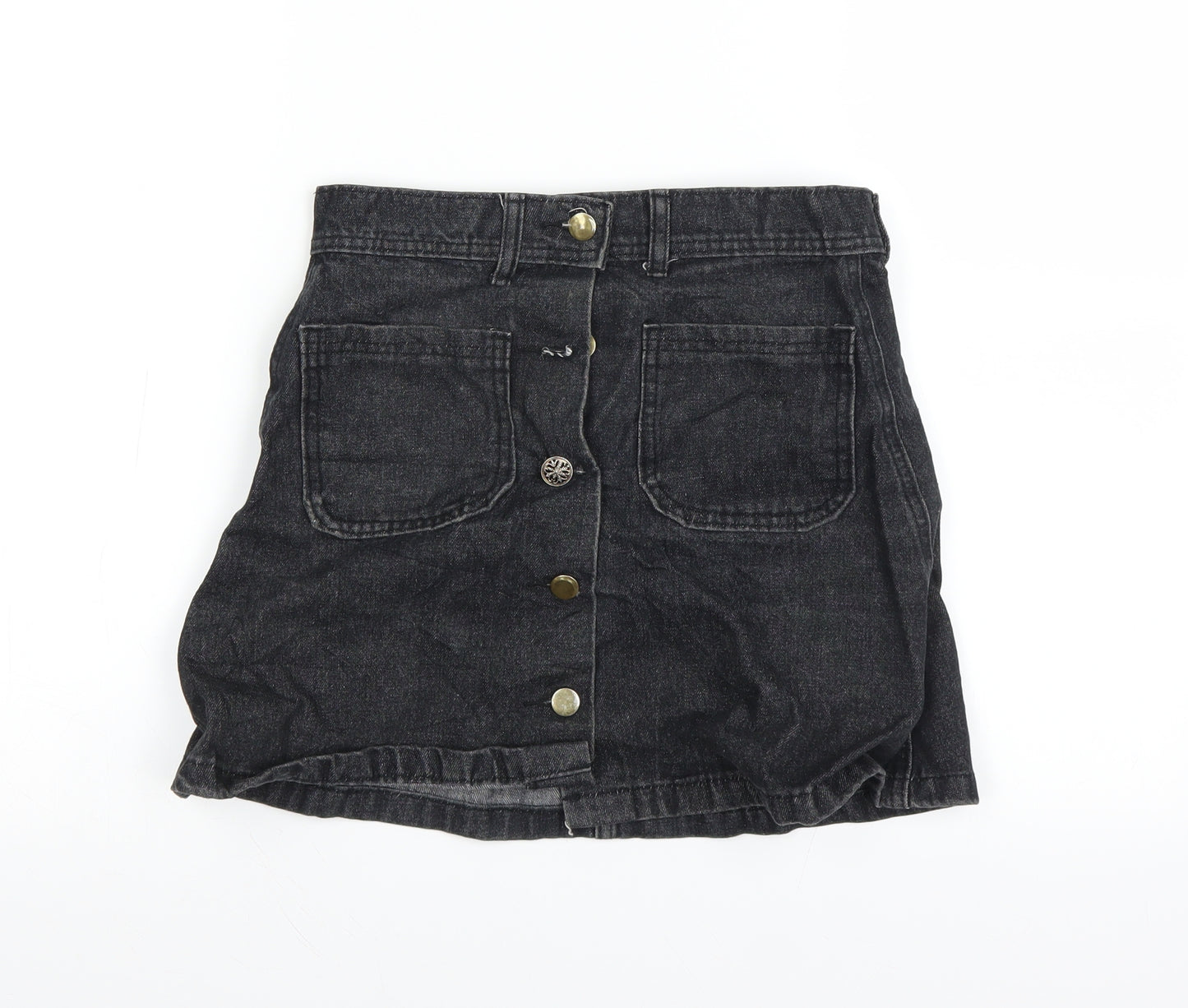 Preworn Womens Black   A-Line Skirt Size 8