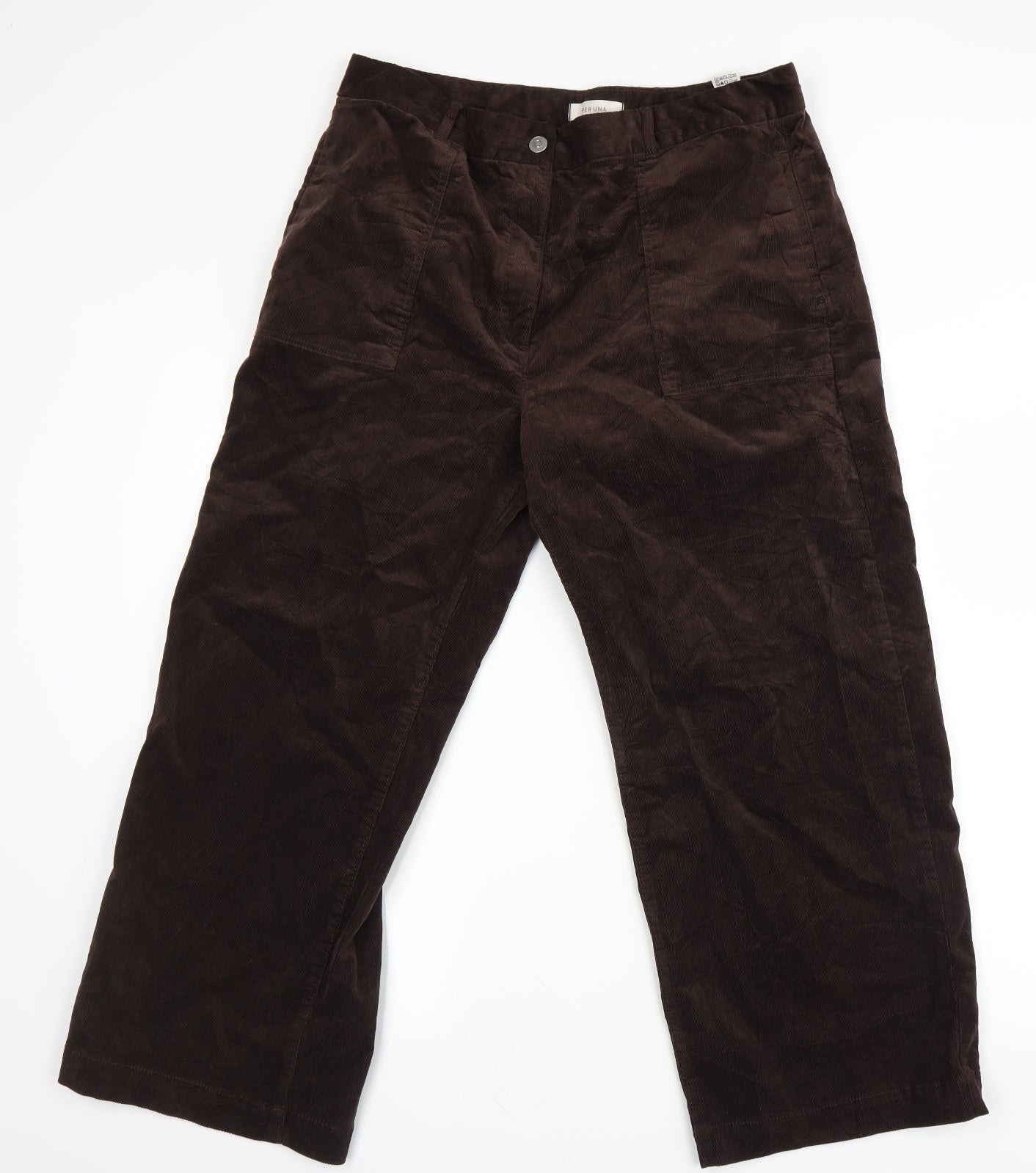 Peruna Womens Brown Houndstooth  Straight Jeans Size 16 L24.5 in