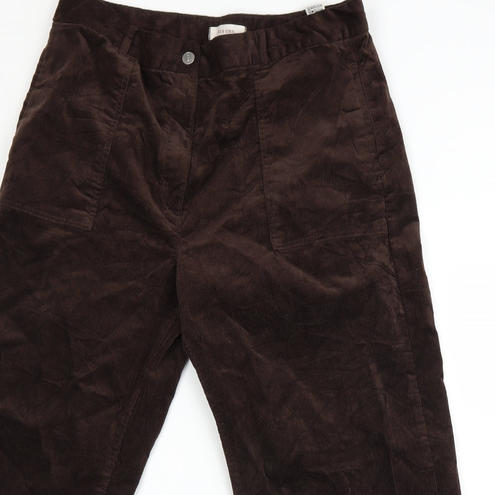 Peruna Womens Brown Houndstooth  Straight Jeans Size 16 L24.5 in