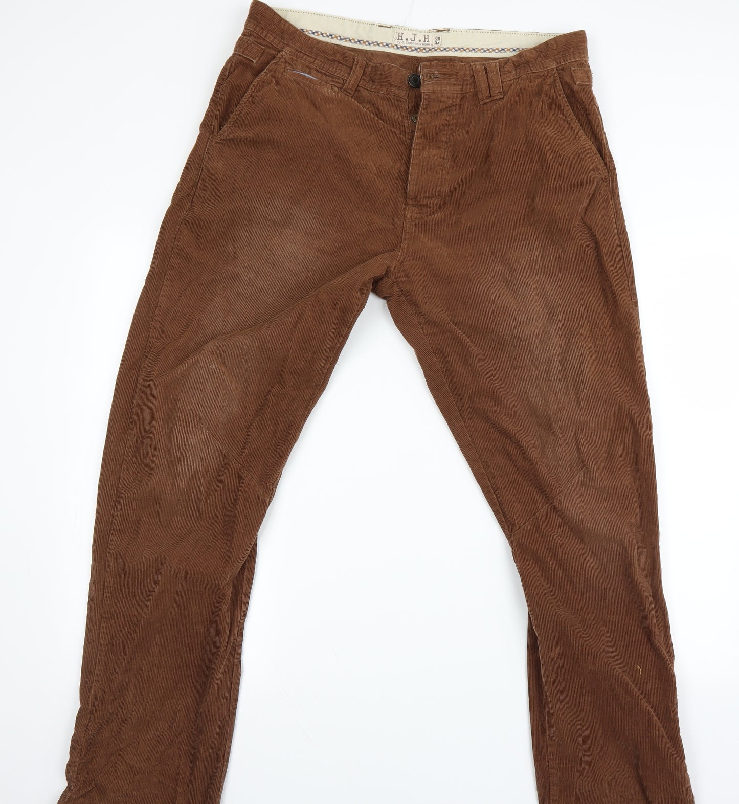 HJH Mens Brown Houndstooth  Flared Jeans Size 36 L34 in