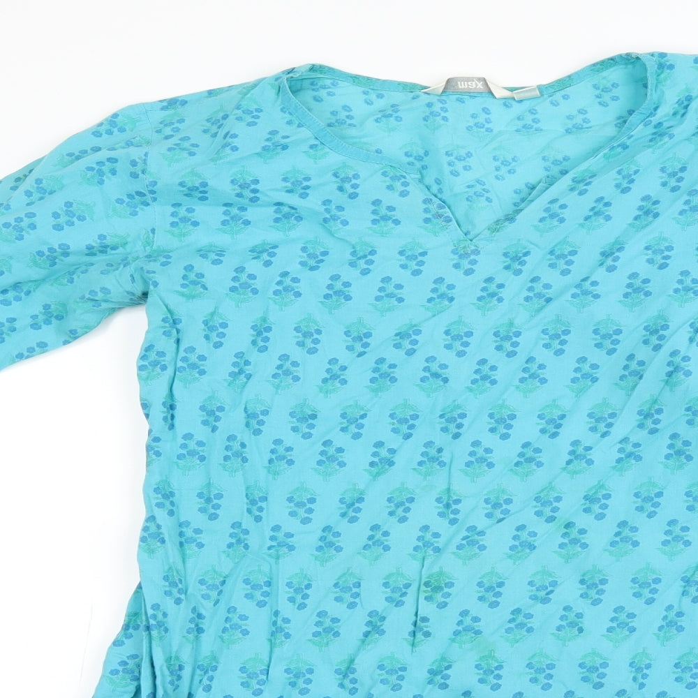 MAX Womens Blue Floral  A-Line  Size 14
