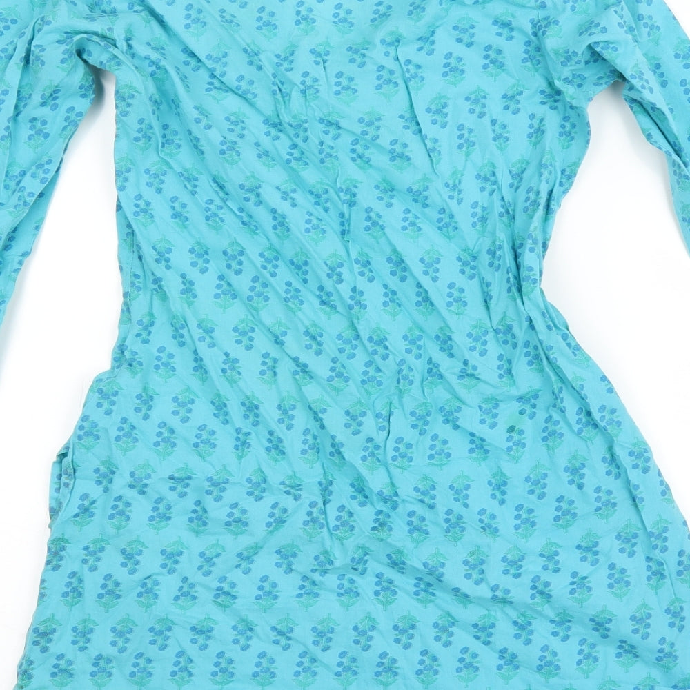MAX Womens Blue Floral  A-Line  Size 14