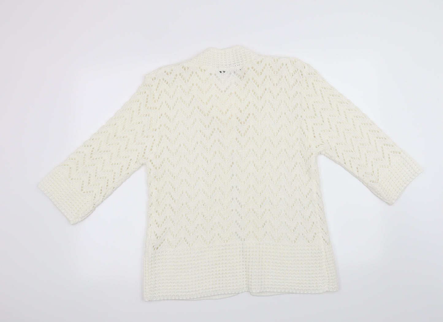 Elegant Collection Womens White   Cardigan Jumper Size S