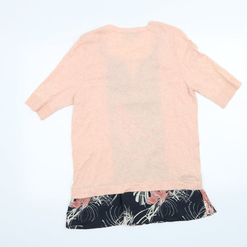 NEXT Womens Pink Floral  Basic Blouse Size 12  - Cardigan and top all in one