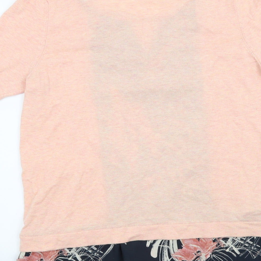 NEXT Womens Pink Floral  Basic Blouse Size 12  - Cardigan and top all in one