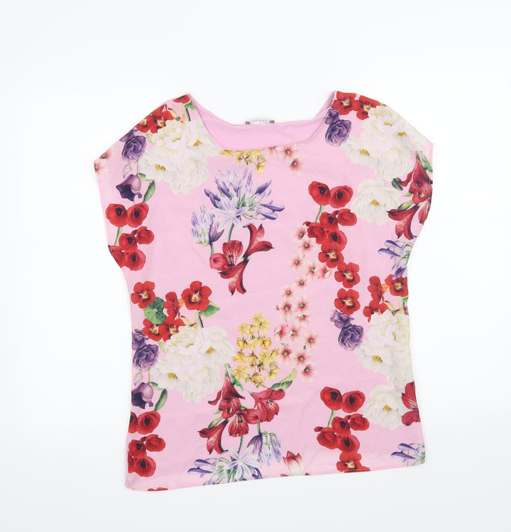 ORSAY Womens Pink Floral Basic T-Shirt Size S