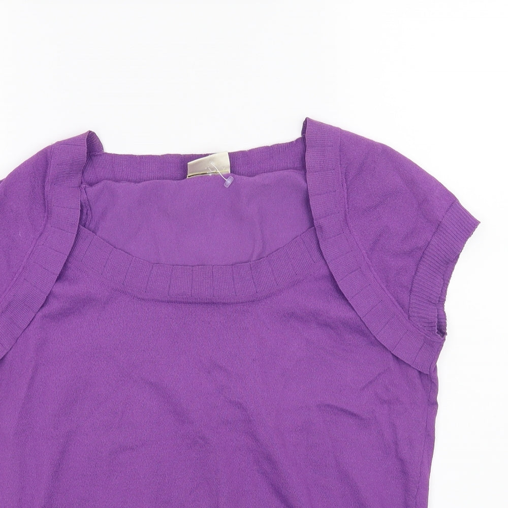 Minuet Womens Purple   Basic T-Shirt Size 14