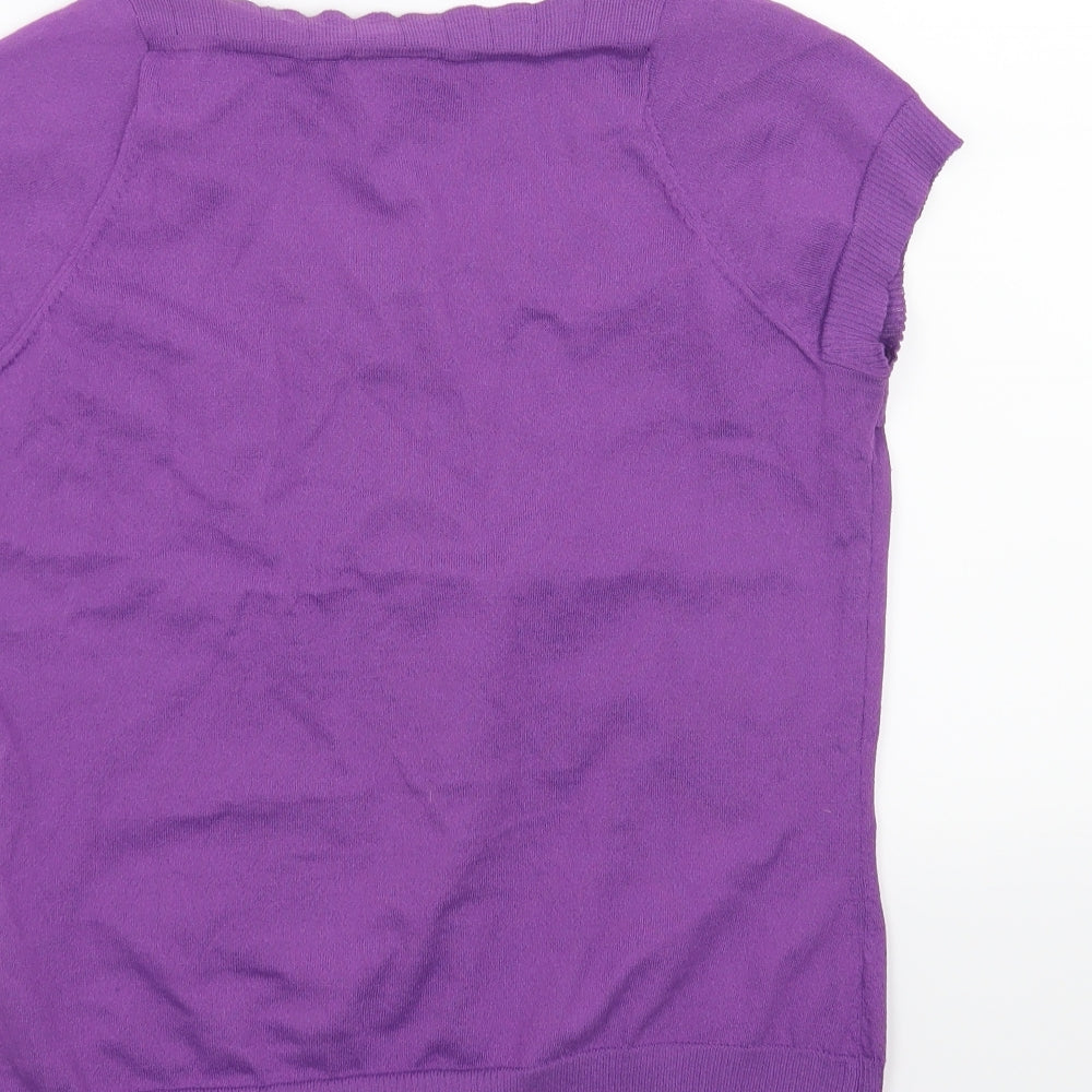 Minuet Womens Purple   Basic T-Shirt Size 14