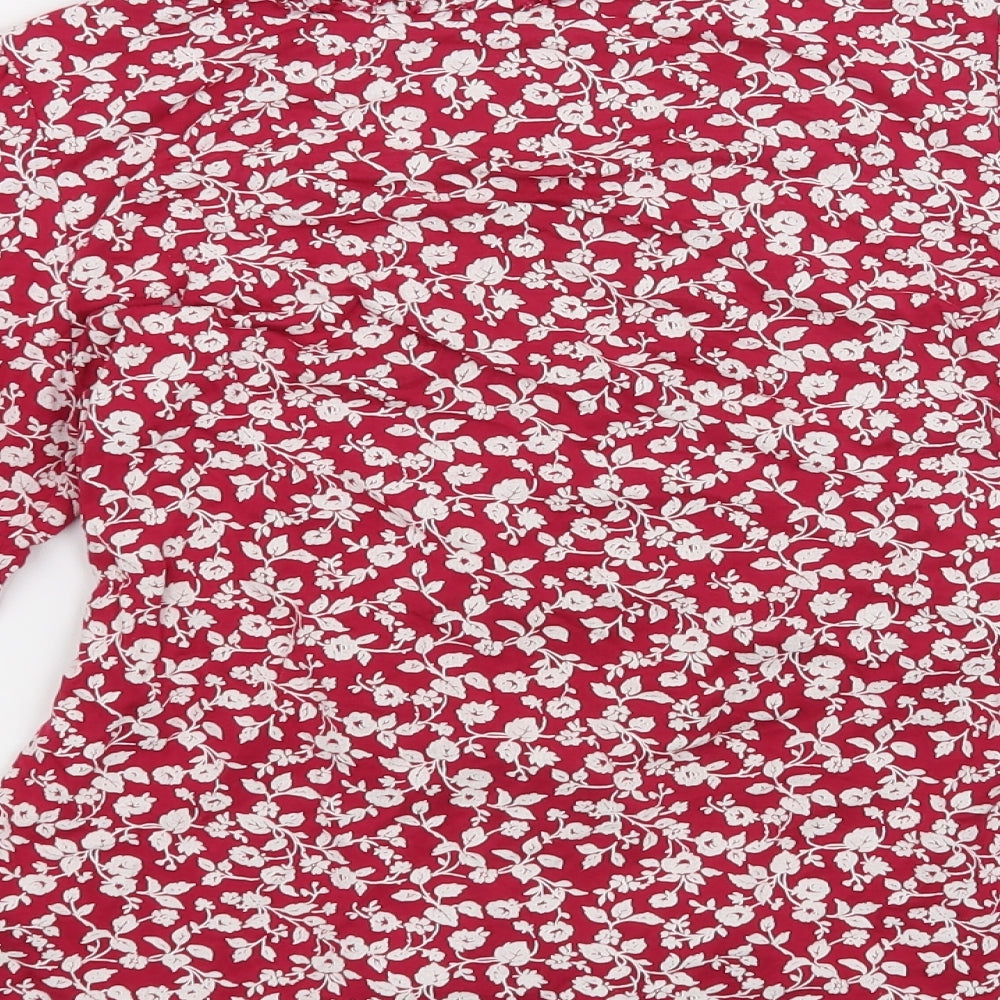 John Rocha Womens Pink Floral  Basic T-Shirt Size 12