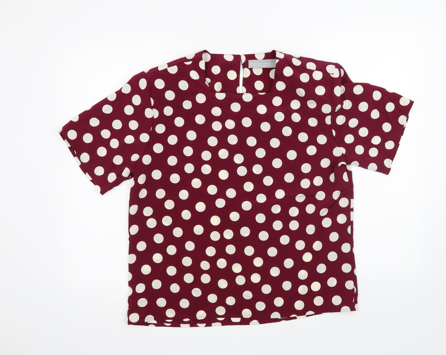 Principles Womens Purple Polka Dot  Basic Blouse Size S