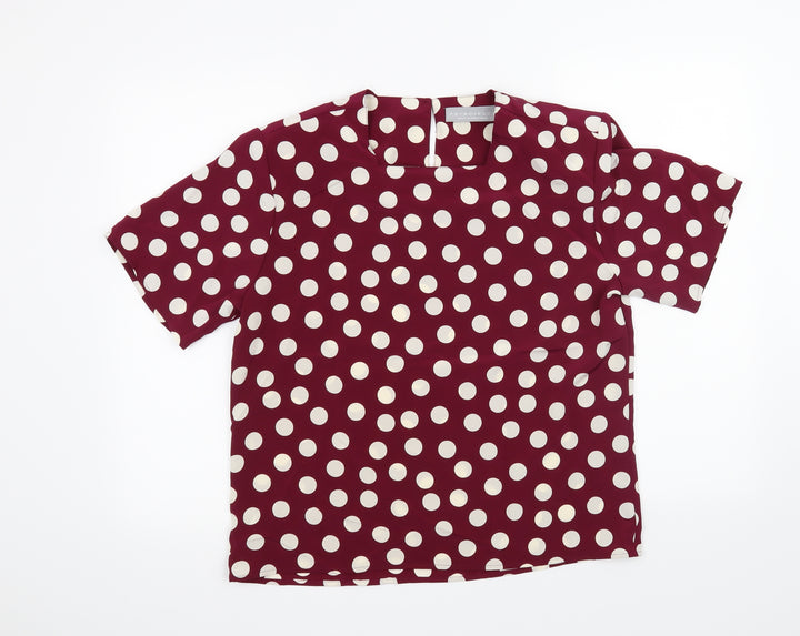 Principles Womens Purple Polka Dot  Basic Blouse Size S