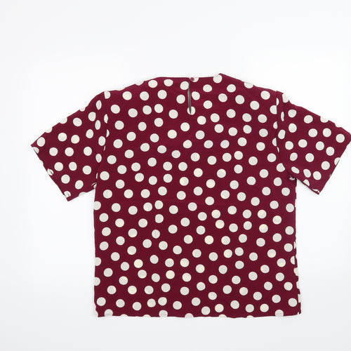 Principles Womens Purple Polka Dot  Basic Blouse Size S