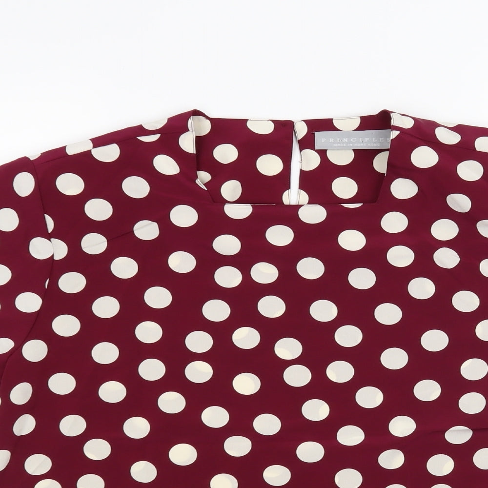 Principles Womens Purple Polka Dot  Basic Blouse Size S
