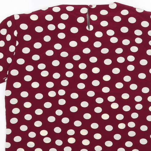 Principles Womens Purple Polka Dot  Basic Blouse Size S