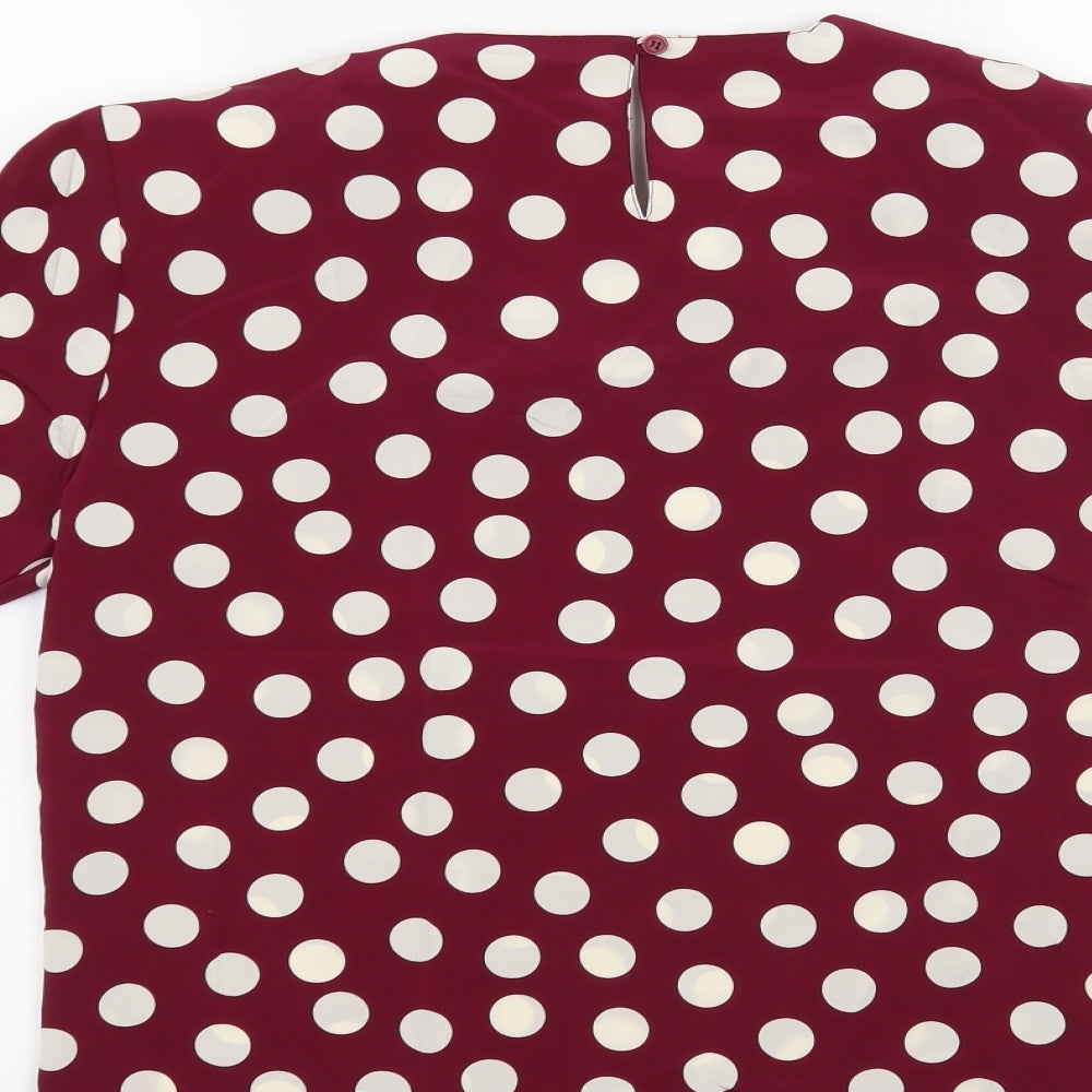 Principles Womens Purple Polka Dot  Basic Blouse Size S