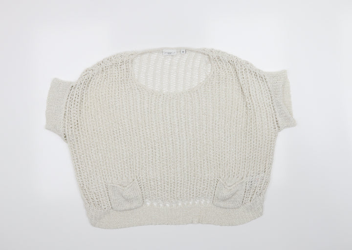 New Look Womens White Pullover Jumper Size 10