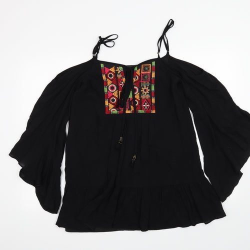 agatha Womens Black   Basic Blouse Size 8