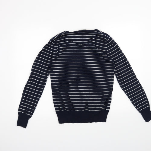 Burdale Knitwear Womens Blue Striped  Pullover Jumper Size 12