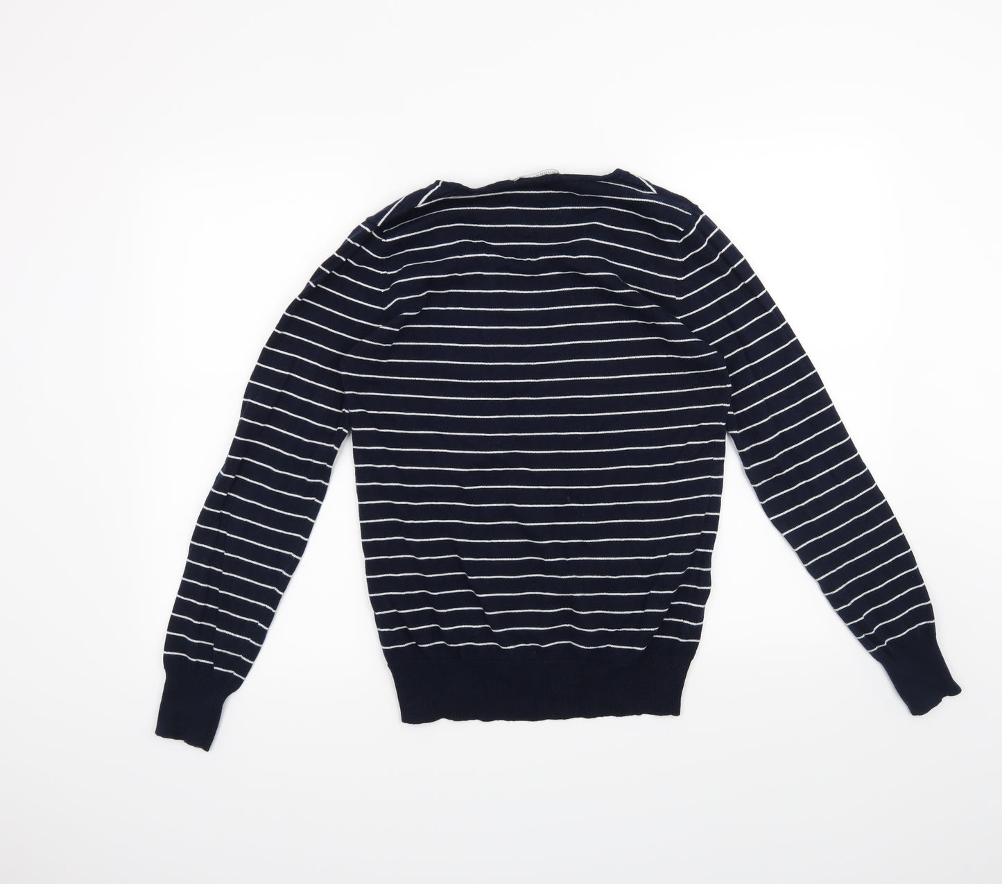 Burdale Knitwear Womens Blue Striped  Pullover Jumper Size 12