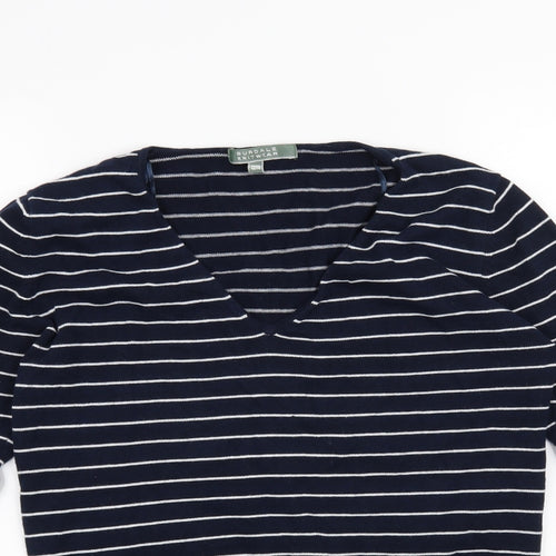 Burdale Knitwear Womens Blue Striped  Pullover Jumper Size 12