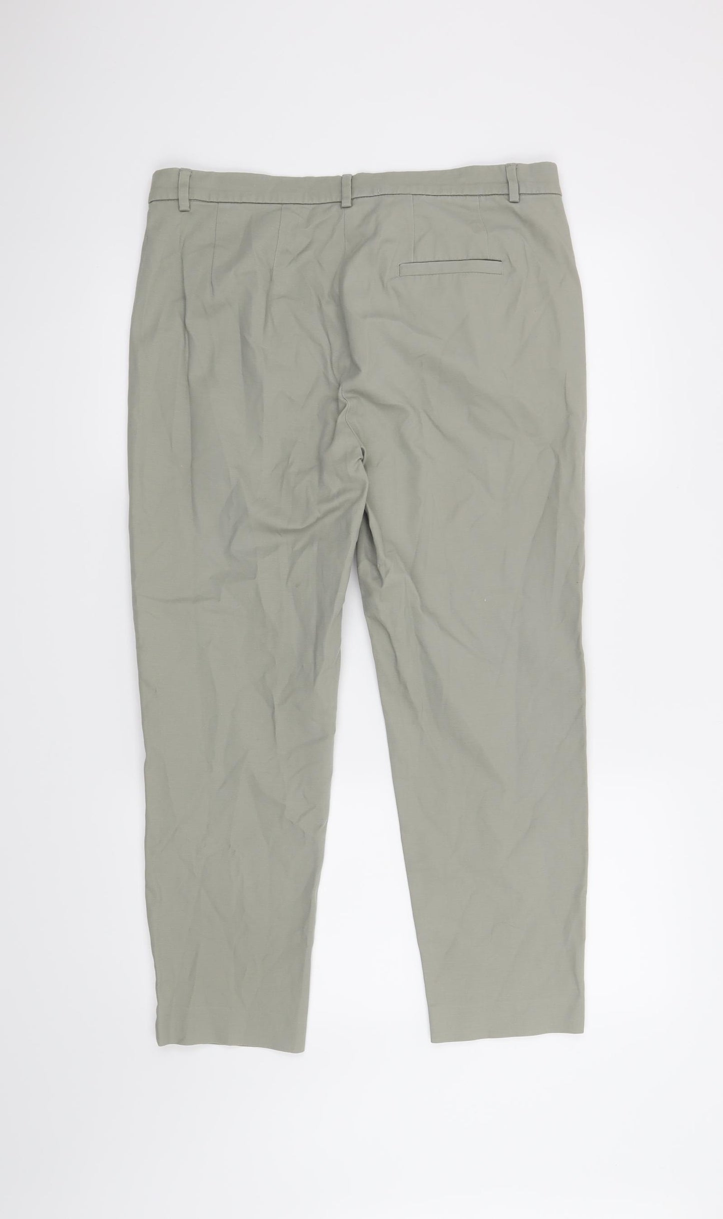 M&S Womens Green   Cropped Trousers Size 14 L25 in
