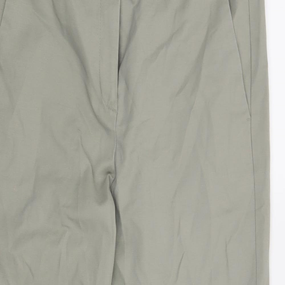 M&S Womens Green   Cropped Trousers Size 14 L25 in