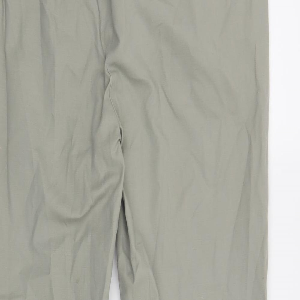 M&S Womens Green   Cropped Trousers Size 14 L25 in