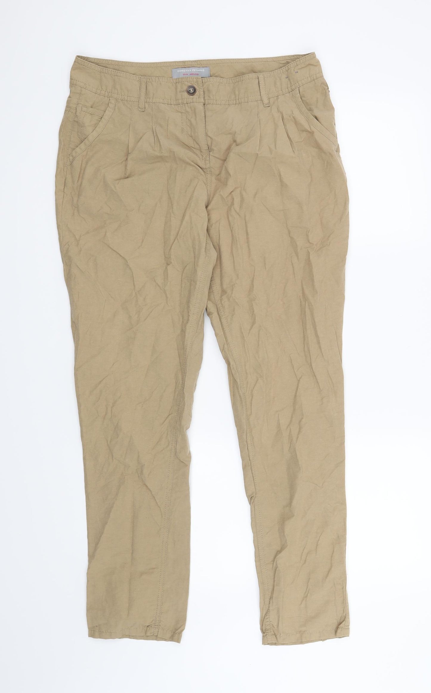 Dorothy Perkins Womens Beige   Trousers  Size 12 L28 in