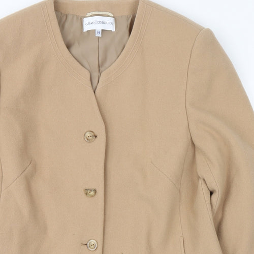Gray Osbourn Womens Beige   Jacket Coat Size 14
