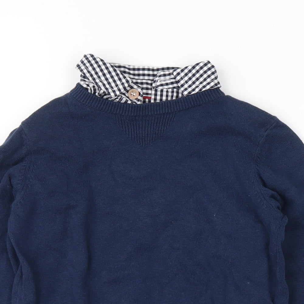 Heritage Boys Blue Plaid  Pullover Jumper Size 2-3 Years