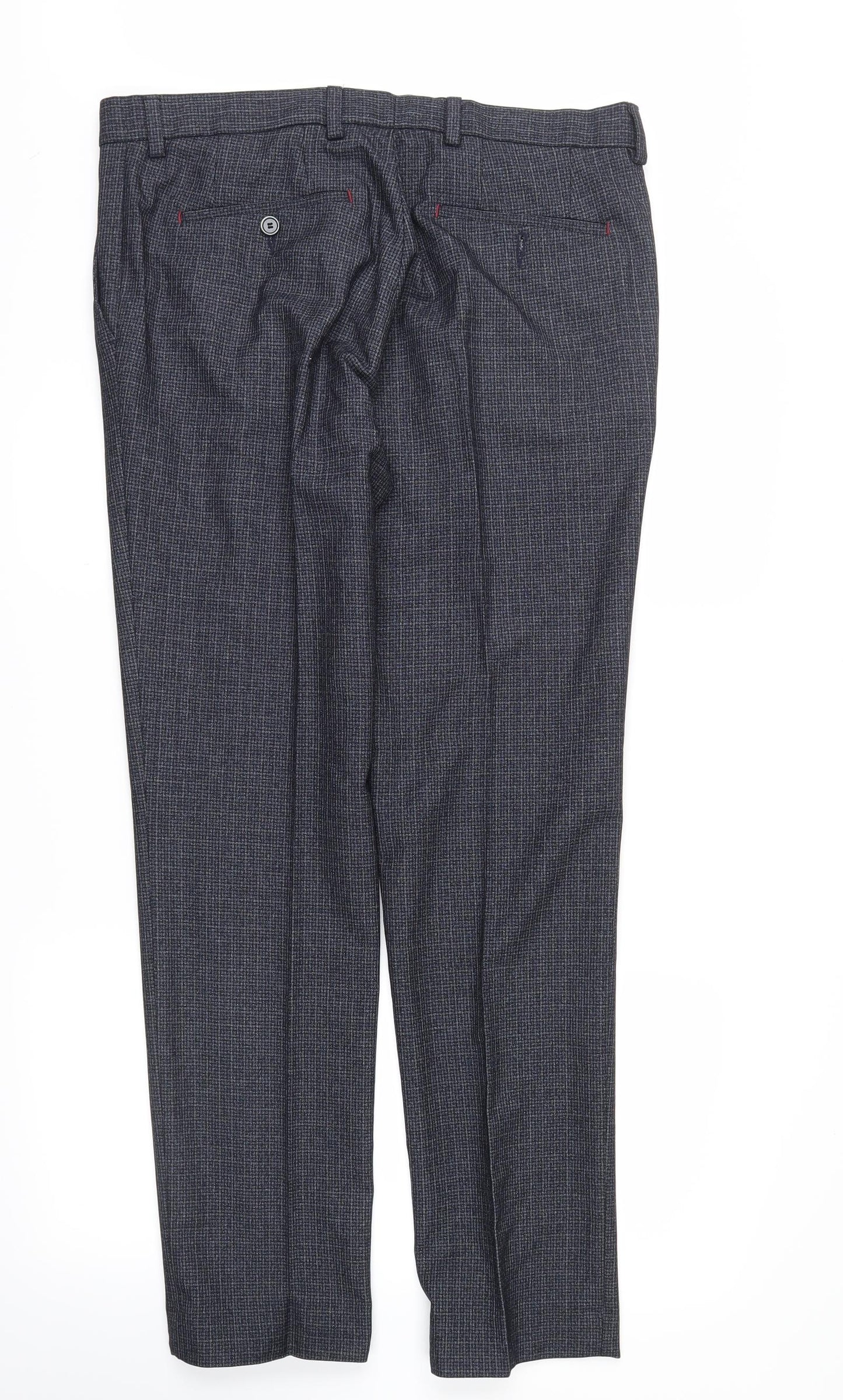 spitalfields Mens Grey Check  Trousers  Size 34 in L30 in