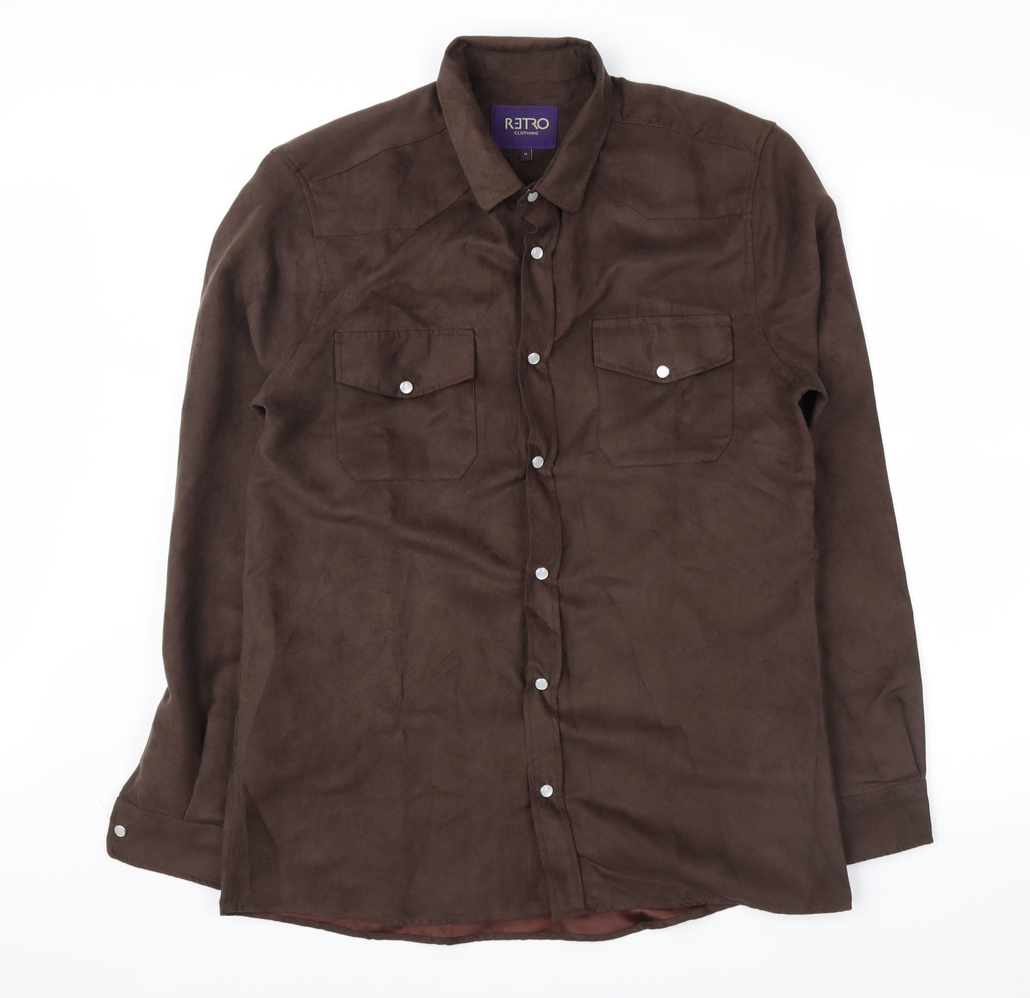 Retro Mens Brown    Dress Shirt Size M