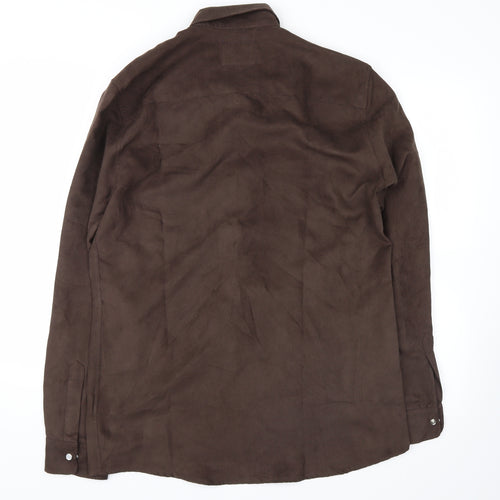 Retro Mens Brown    Dress Shirt Size M